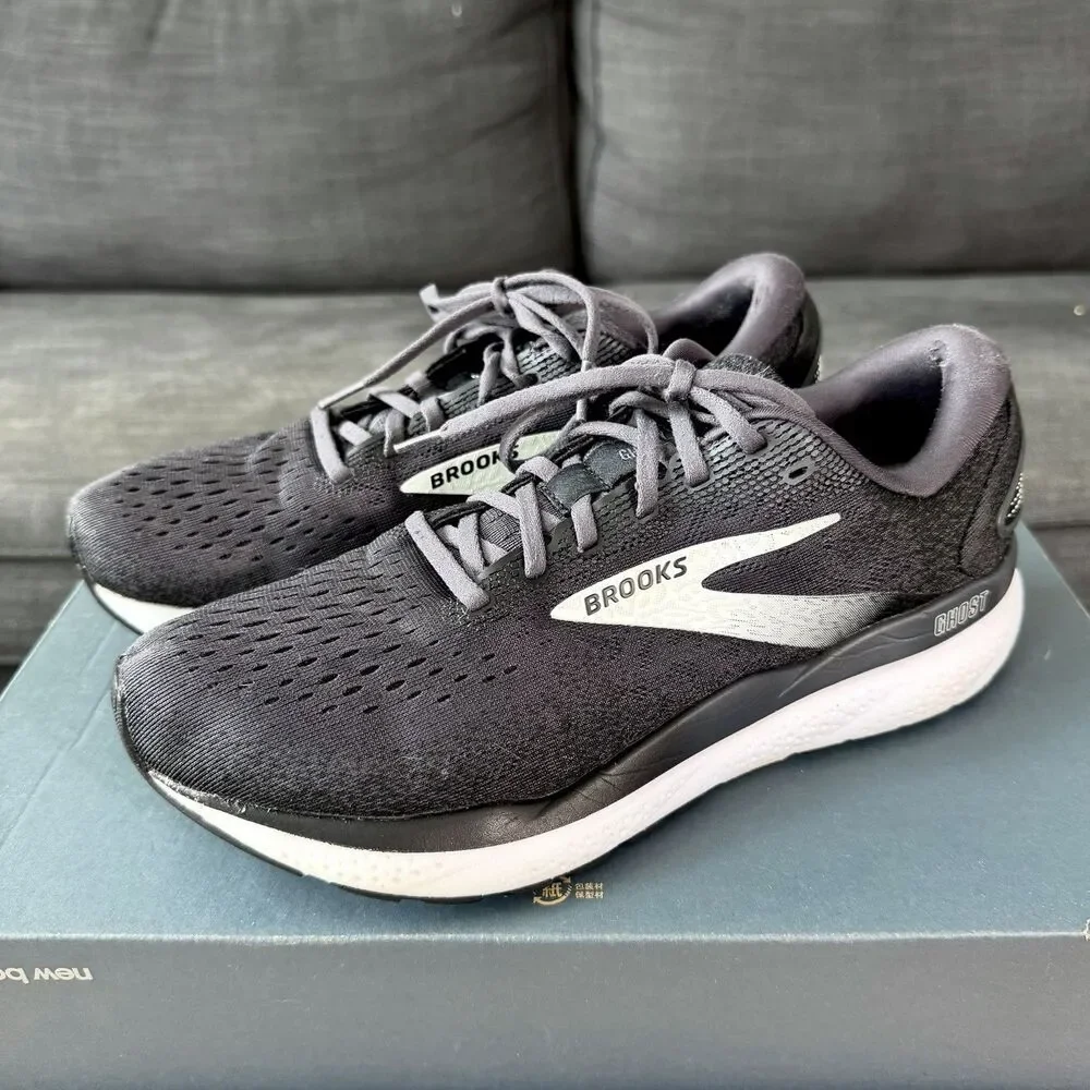 Brooks Ghost 16 Black Grey Running Shoes Women's Size 10